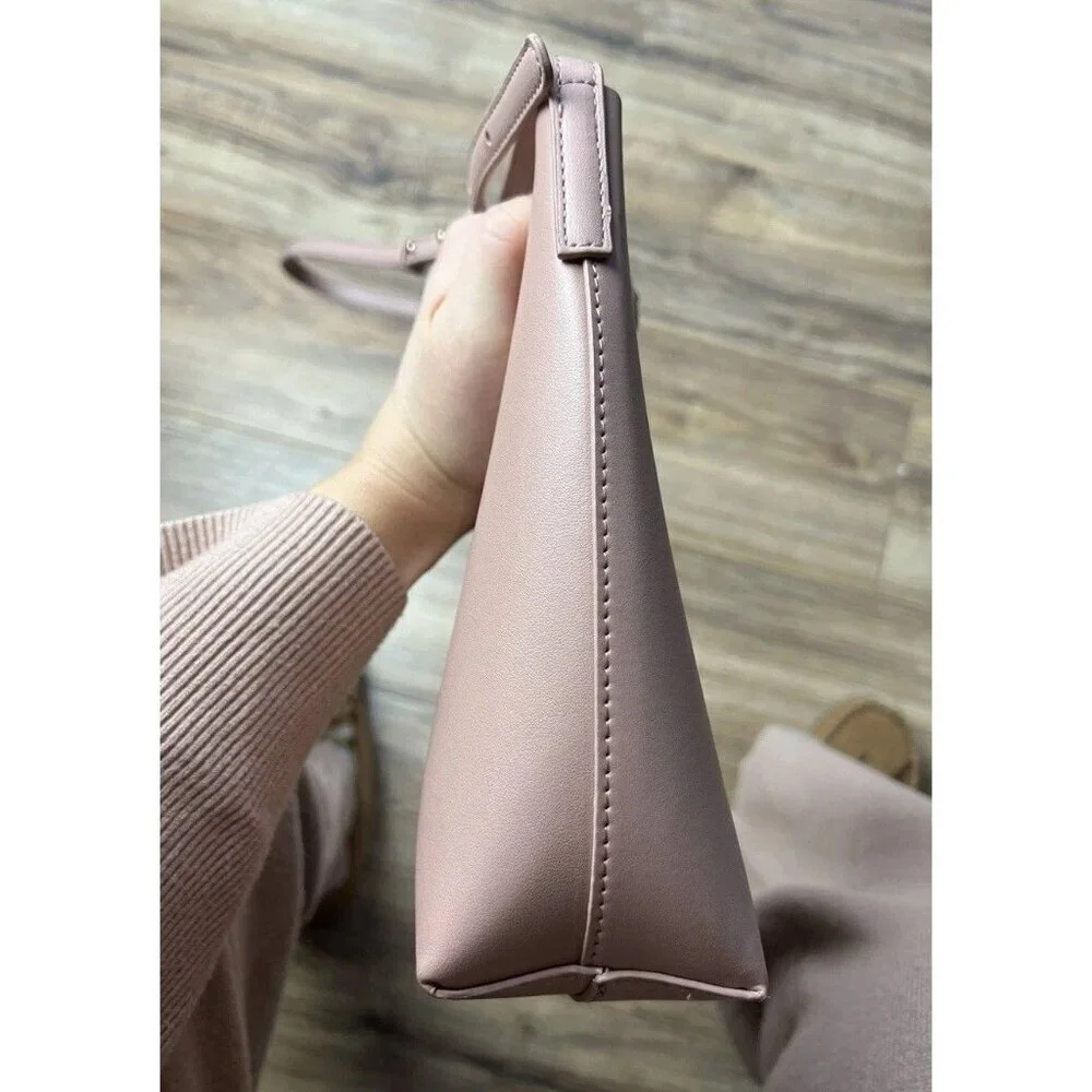 Samara Pink Vegan Leather Adjustable Crossbody Bag Women’s